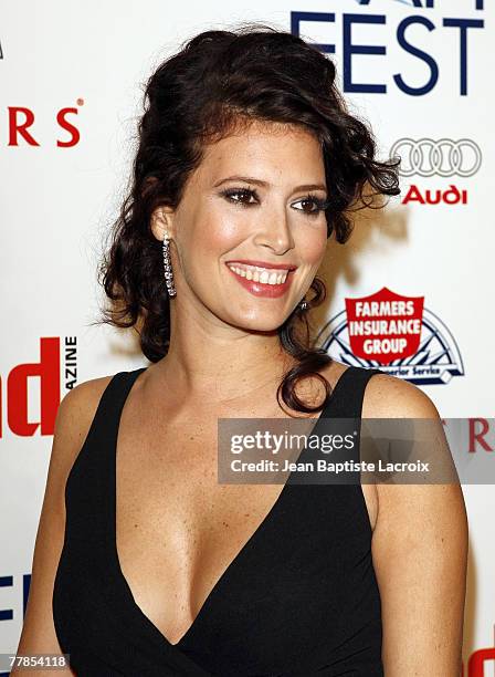 Angie Cepeda arrives at the AFI FEST 2007 presented by Audi closing night gala screening of 'Love In The Time Of Cholera' during held at the Cinerama...