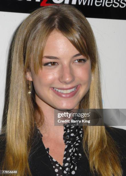 Actress Emily VanCamp attends the Peace Over Violence 36th annual humanitarian awards dinner held at the Beverly Hills Hotel on November 9, 2007 in...