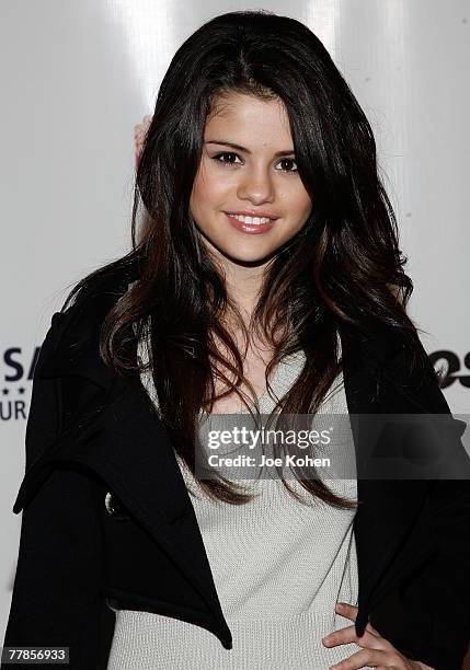 Actress Celena Gomez attends "A Salute To Our troops" ceremony hosted by Microsoft Corporation and the United Service Organizations at The Rainbow...