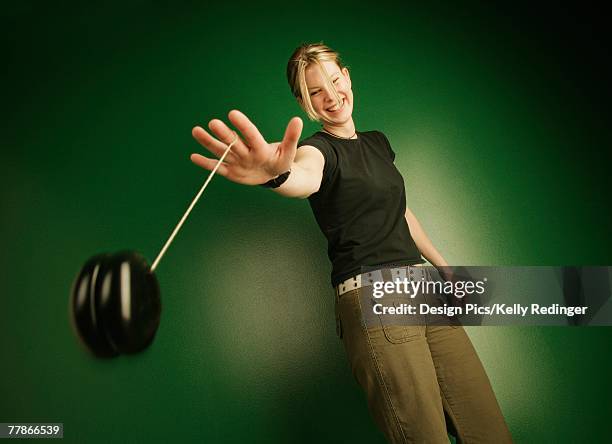 teenage girl with yo-yo - yo yo stock pictures, royalty-free photos & images