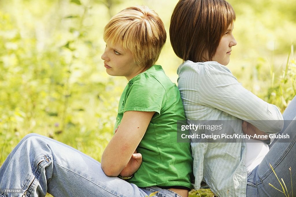 Two girls having a disagreement