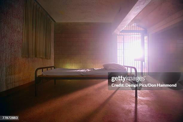 a jail cell - jail bed stock pictures, royalty-free photos & images