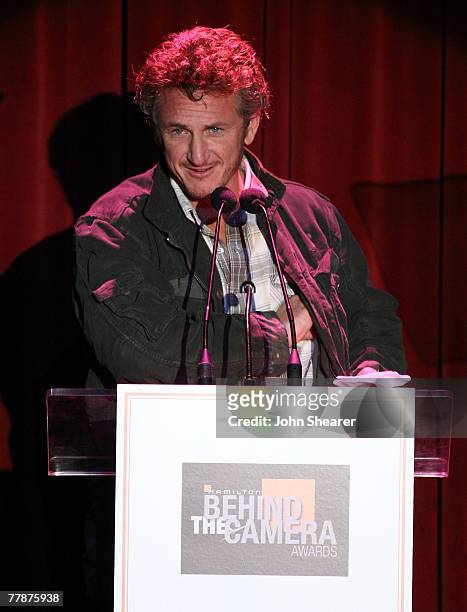 Actor/director Sean Penn at the Hamilton Behind the Camera Awards Hosted by Hollywood Life at The Highlands on November 11, 2007 in Hollywood,...