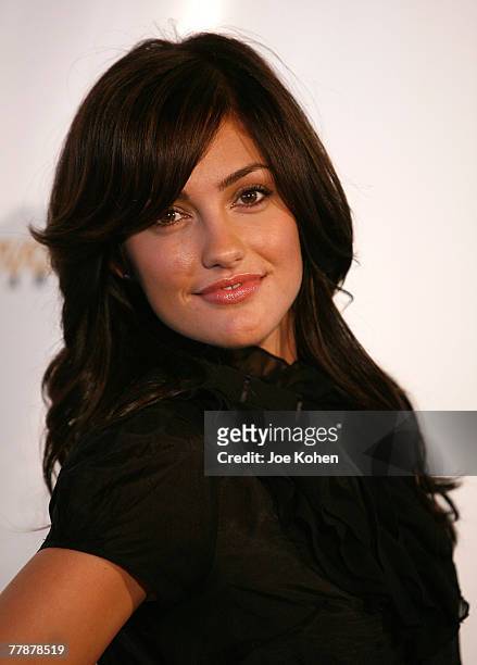 Actress Minka Kelly attends "A Salute To Our troops" ceremony hosted by Microsoft Corporation and the United Service Organizations at The Rainbow...