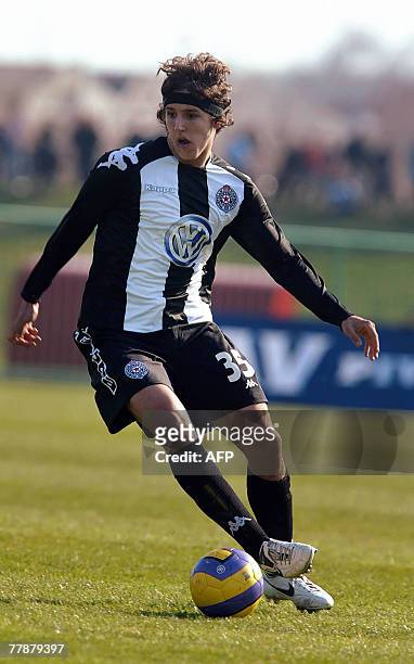 File picture taken 14 March 2007 shows Partizan Belgrade's Stevan Jovetic during a football match against Madosti Apatin in Apatin. Manchester City...