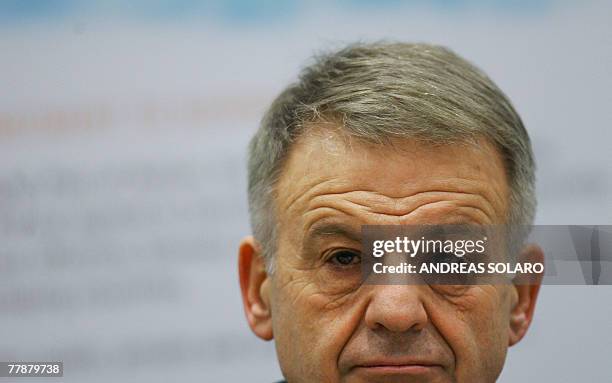 The chairman of the Global Bioenergy Partnership, Italian Corrado Clini, speaks at a press conference 13 November 2007 during the 20th World Energy...