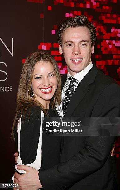 Actress Jackie Seiden and actor Erich Bergen arrive at the '2007 LA Stage Alliance Ovation Awards' at the Orpheum Theatre on November 12, 2007 in Los...