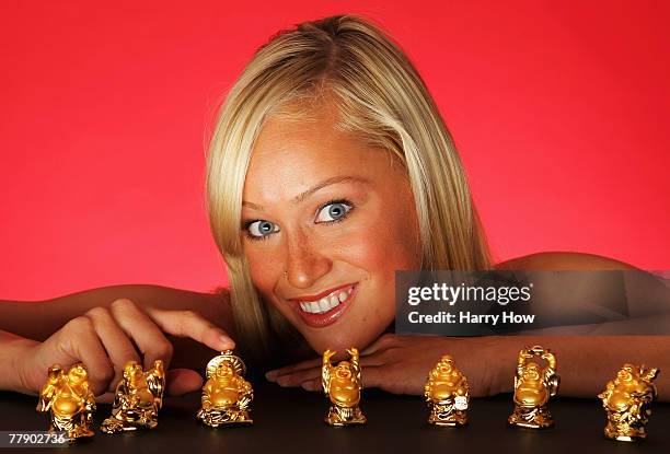 Synchronized swimmer Christina Jones poses for a portrait during the Athlete Summit at Smashbox Studios on November 13, 2007 in West Hollywood,...