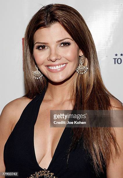 Actress Ali Landry attends "A Salute To Our troops" ceremony hosted by Microsoft Corporation and the United Service Organizations at Radio City Music...