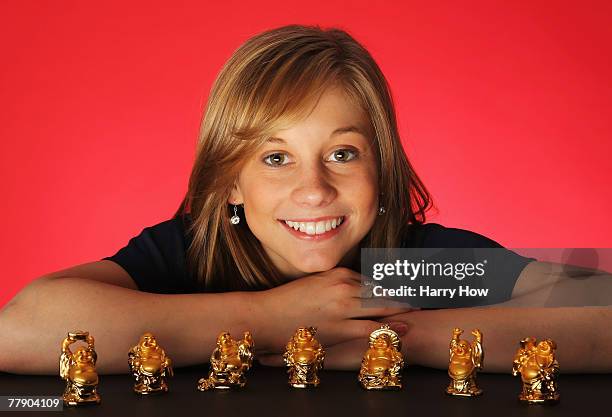 Gymnast Shawn Johnson poses for a portrait during the Athlete Summit at Smashbox Studios on November 13, 2007 in West Hollywood, California.