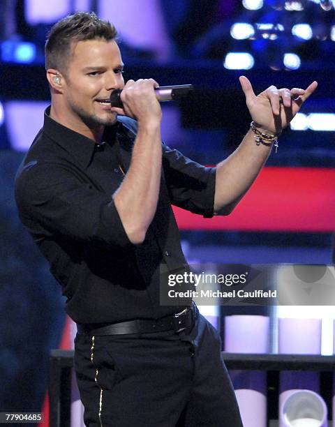 Singer Ricky Martin during at the 8th Annual Latin GRAMMY Awards at Mandalay Bay on November 8, 2007 in Las Vegas, Nevada.