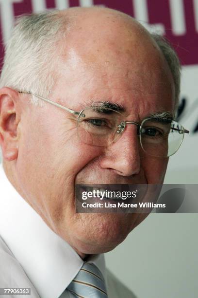 Prime Minister visits workers at BM Webb Industrial Property Developers November 14, 2007 in Townsville, Australia. John Howard announced a delivery...