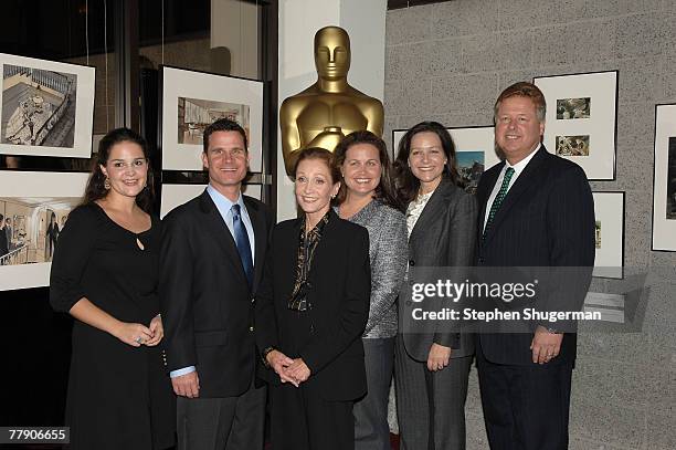 Members of actor John Wayne's family, Kathryn McFarlane, Christopher Wayne, Gretchen Wayne, Josie Wayne, Maria King and Lance King pose at AMPAS...