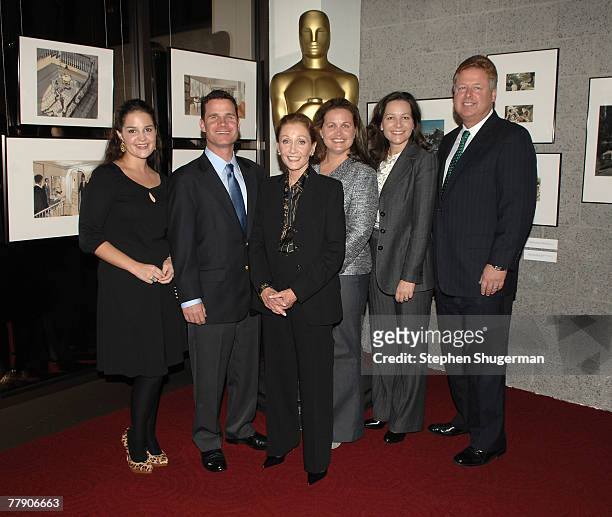 Members of actor John Wayne's family, Kathryn McFarlane, Christopher Wayne, Gretchen Wayne, Josie Wayne, Maria King and Lance King pose at AMPAS...