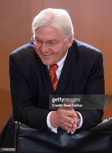 German Foreign Minister Frank-Walter Steinmeier arrives for the weekly German government cabinet meeting November 14, 2007 in Berlin, Germany....