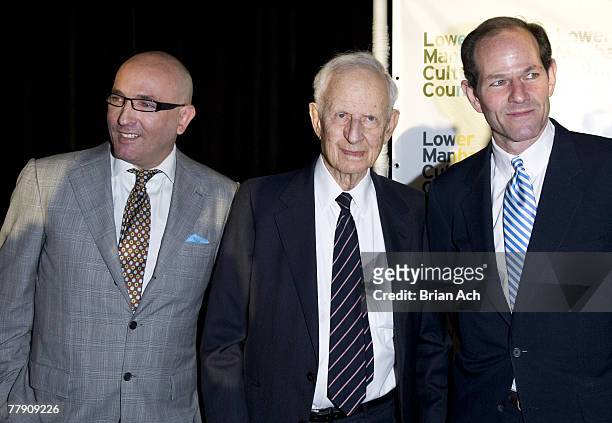 John Healy, LMCC President, Robert Morgenthau and New York Governor Eliot Spitzer