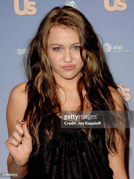 Actress Miley Cyrus arrives at the "Us Weekly's Hot Hollywood 2007- Arrivals" at Opera on September 26, 2007 in Hollywood, California.
