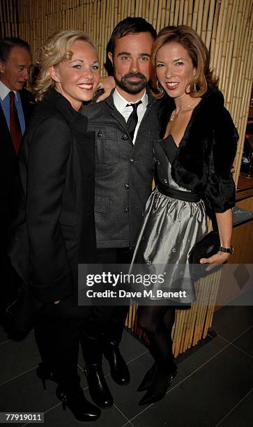 Amanda Eliasch, Evgeny Lebedev and Heather Kerzner attend a private dinner hosted by Evgeny Lebedev to launch his new restaurant Sake No Hana, at...