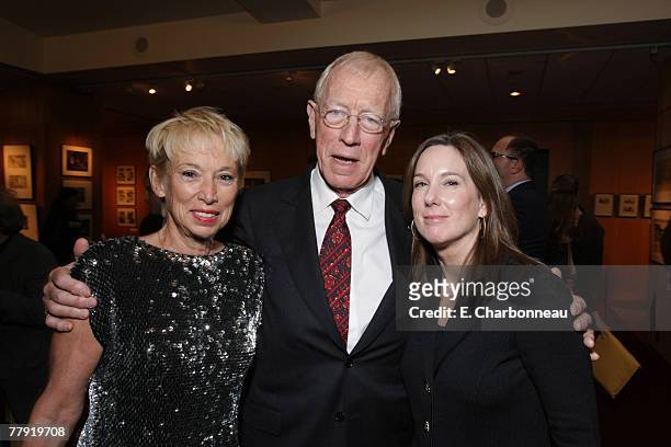 Catherine von Sydow, Max von Sydow and Producer Kathleen Kennedy at the Los Angeles Premiere of Miramax "The Diving Bell and The Butterfly" at the...