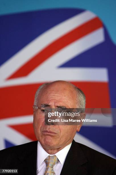 Prime Minister John Howard attends a Liberal Party press conference November 15, 2007 in Cairns, Australia. John Howard announced as a re-elected...