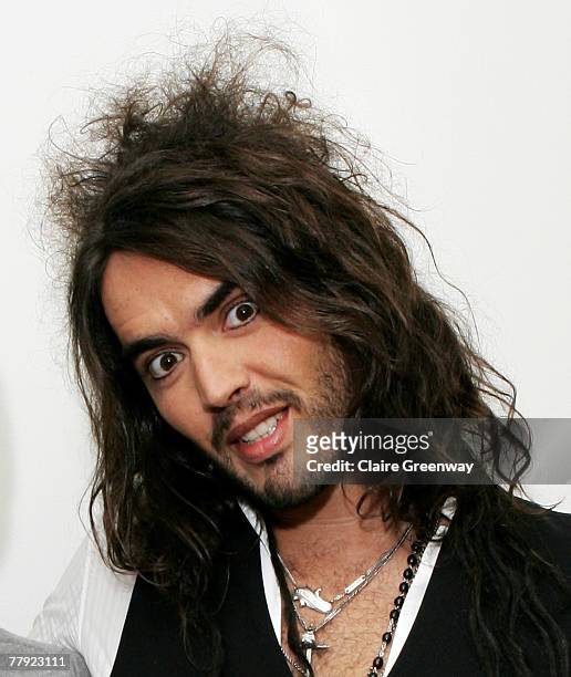 Comedian Russell Brand poses for a photograph during an interview on November 12, 2007 in London, England.