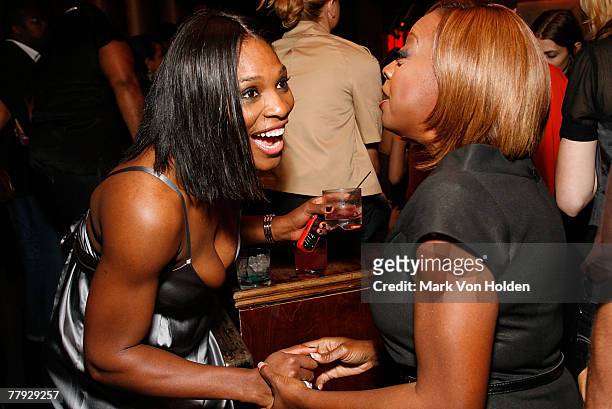 Serena Williams and Star Jones at the launch party of Venus Williams new clothing line EleVen on November 14, 2007 at Tenjune, New York.