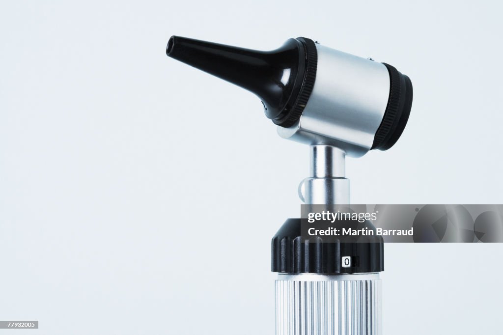 A studio shot of an otoscope