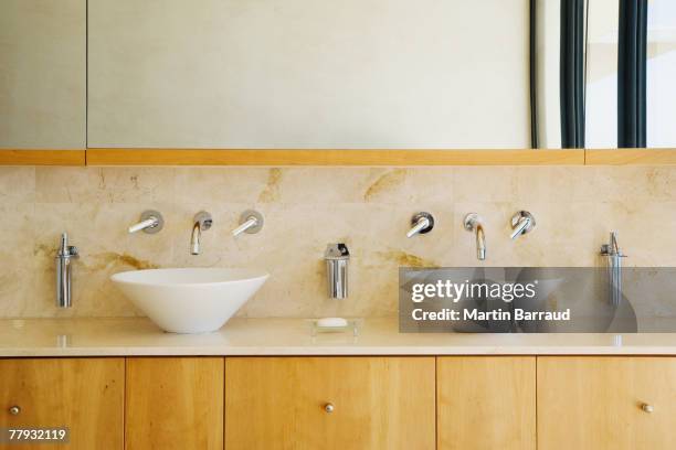 modern bathroom vanity and sinks - bathroom sink stock pictures, royalty-free photos & images
