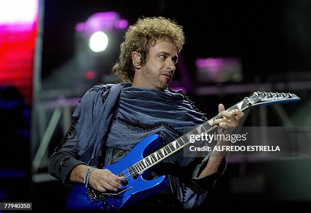 Gustavo Cerati of Argentina's rock group Soda Stereo performs during their 2007 Tour "Me Veras Volver" concert at the Foro Sol in Mexico City, 15...