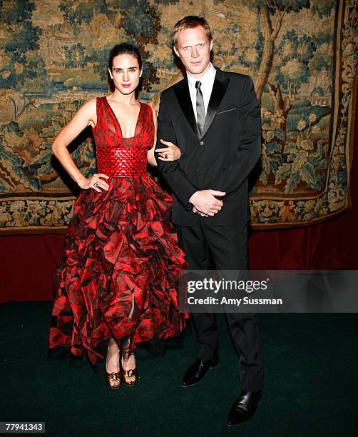 Actress Jennifer Connolly and actor Paul Bettany attend the fashion industry's battle against HIV/AIDs at the "7th on Sale" gala held at the 69th...
