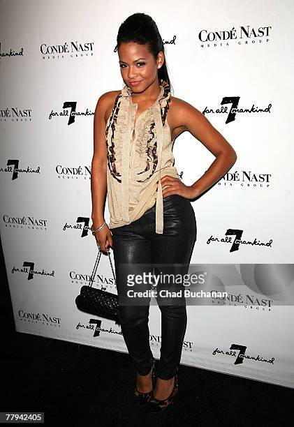 Singer Christina Milian attends the 7 For All Mankind fiirst retail store opening on November 15, 2007 in Los Angeles, California.