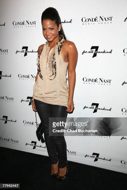 Singer Christina Milian attends the 7 For All Mankind first retail store opening on November 15, 2007 in Los Angeles, California.