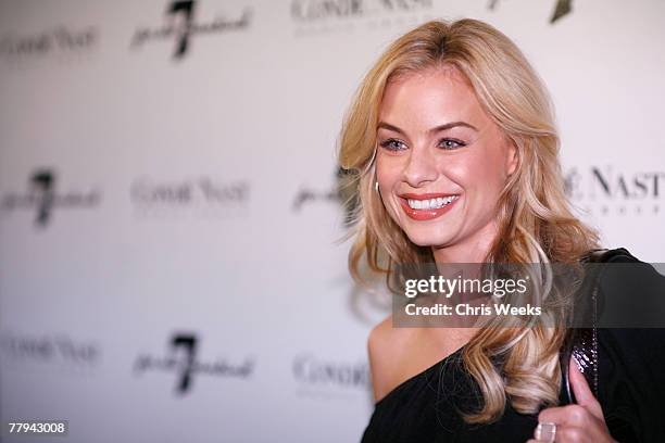 Actress Jessica Collins attends the opening of the 7 For All Mankind store on Robertson Boulevard on November 15, 2007 in Los Angeles, California.