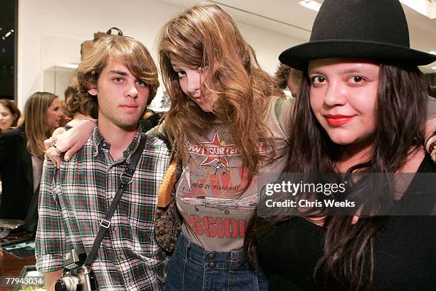Jack, from left, Cory Kennedy and Ana Calderon attend the opening of the 7 For All Mankind store on Robertson Boulevard on November 15, 2007 in Los...