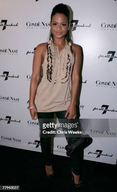 Actress Christina Millan attends the opening of the 7 For All Mankind store on Robertson Boulevard on November 15, 2007 in Los Angeles, California.