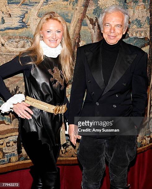 Designer Ralph Lauren and his wife Ricky attend the fashion industry's battle against HIV/AIDs at the "7th on Sale" gala held at the 69th Regiment...