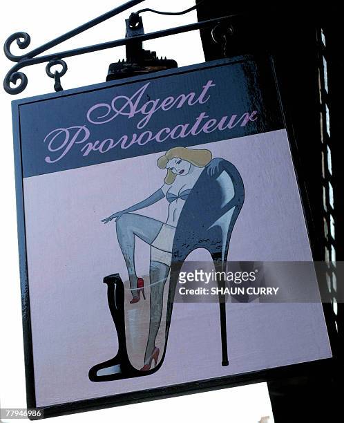 Agent Provocateur sign is pictured 16 November 2007 in a street of London. Agent Provocateur, a leading player in the luxury brand lingerie market,...