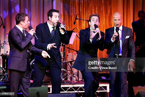 Drew Lachey, Joey Fatone, Joey McIntyre and Joey Lawrence perform as "The Fellas" at the Cedars-Sinai Board of Governors' 3rd Annual "Road To A Cure"...