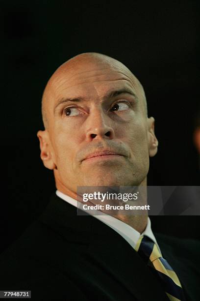 Mark Messier at the Hockey Hall of Fame press conference and photo opportunity on November 12, 2007 at the Hockey Hall of Fame in Toronto, Ontario,...