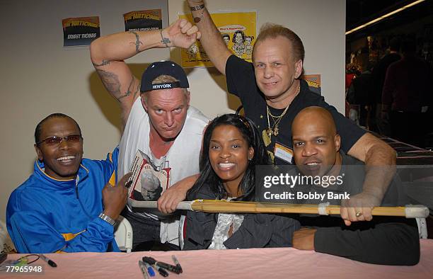 Ernest Thomas, Danielle Spencer, Haywood Nelson and Johnny Diamond at the National Big Apple Comic Expo at Penn Plaza Pavillion November 17, 2007 in...