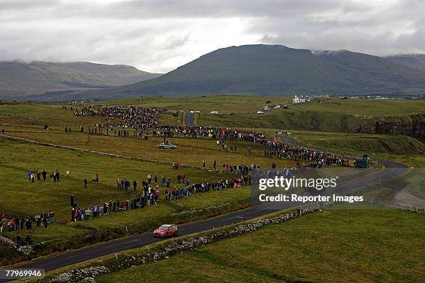 Sebastien Loeb of France and Daniel Elena of Monte Carlo and of Citroen participate in the third leg of Rally Ireland 2007 on November 18, 2007 in...