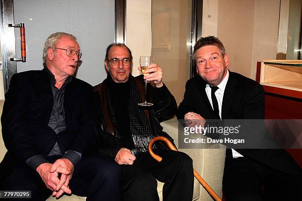 Actor Michael Caine, writer Harold Pinter and director Kenneth Branagh attend the 'Sleuth' Bulgari Premiere Party at the Bulgari store on New Bond...