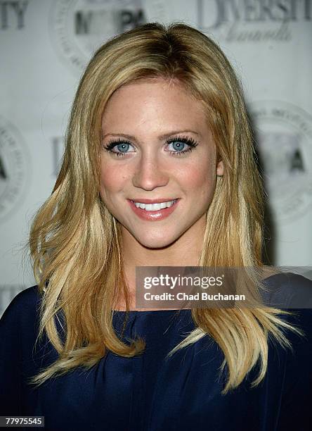 Actress Brittany Snow attends the 15th Annual Diversity Awards at the Globe Theatre, Universal Studios Hollywood on November 18, 2007 in Universal...