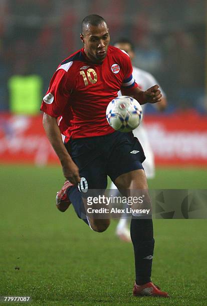 John Carew of Norway during the Euro2008 Group C Qualifier match between Norway and Turkey at the Ullevaal Stadium on November 17, 2007 in Oslo,...