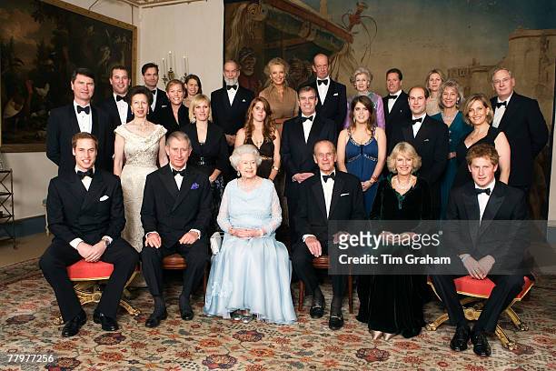 Queen Elizabeth II and HRH Prince Philip, Duke of Edinburgh are joined by members of the Royal Family for a dinner in Clarence House hosted by HRH...