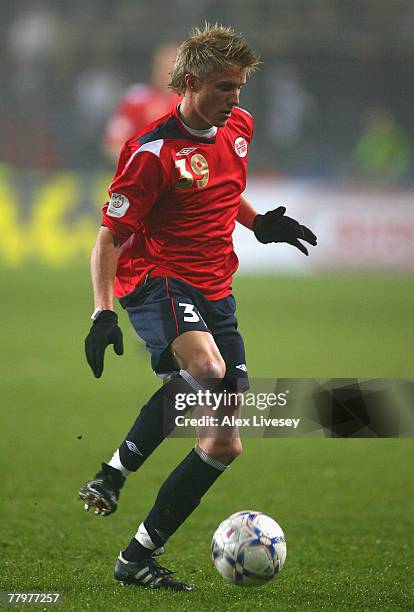 Per Ciljan Skjelbred of Norway during the Euro2008 Group C Qualifier match between Norway and Turkey at the Ullevaal Stadium on November 17, 2007 in...