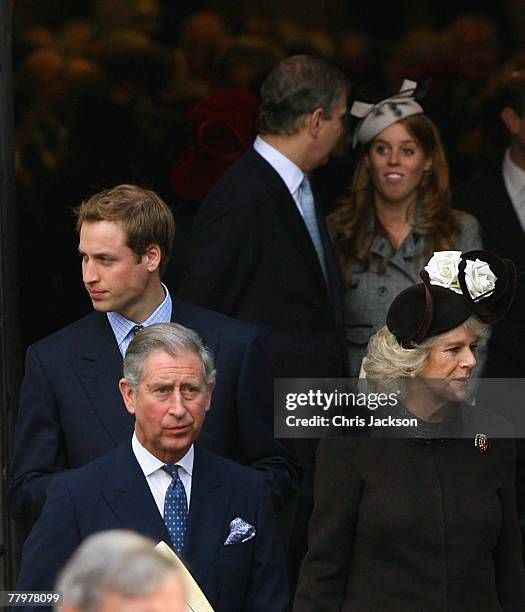 Prince William, HRH Prince Charles, The Prince of Wales, Prince Andrew,The Duke of York, Princess Beatrice Windsor and Camilla, The Duchess of...