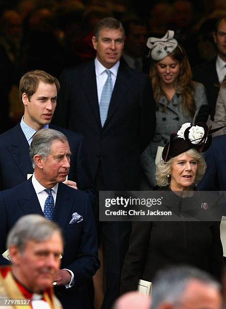 Prince William, HRH Prince Charles, The Prince of Wales, Prince Andrew, The Duke of York, Princess Beatrice Windsor and Camilla, The Duchess of...