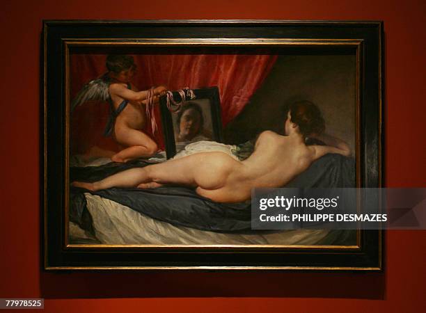 Venus at her Mirror by Spanish artist Diego Velazquez at the opening of a new exhibition on the mythological paintings of Velazquez at the Prado...