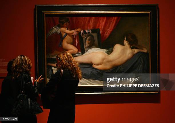 Venus at her Mirror by Spanish artist Diego Velazquez on show at the opening of a new exhibition on the mythological paintings of Velazquez at the...